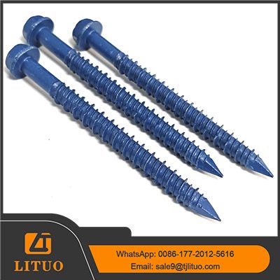 blue color concrete screws
